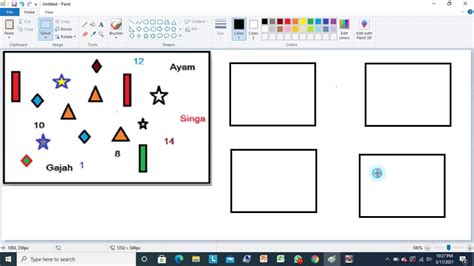 Menggunakan Ikon Select Ms Paint Kelas 1 Youtube