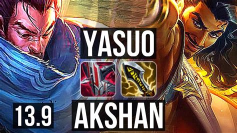 Yasuo Vs Akshan Mid Legendary M Mastery Kr Diamond