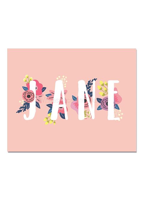 Jane Baby Name Wall Art Jane Baby Name Sign Jane Party Etsy