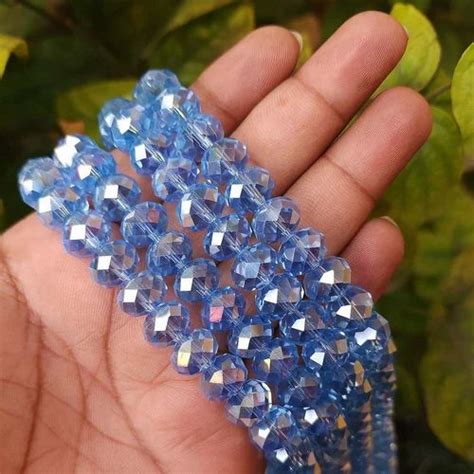 12mm Rondelle Shape Lite Blue Ab Color Crystal Glass Beads Sold Per