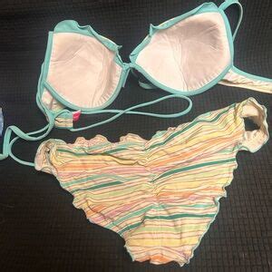 Victoria S Secret Swim Victorias Secret Pastel Striped Bikini Poshmark