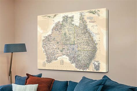 Buy a Vintage Nat Geo Map of Australia | Canvas Prints Perth