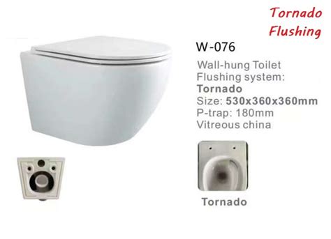 W 076 Wall Hung Toilet With Tornado Flushing System Concealed Cistern