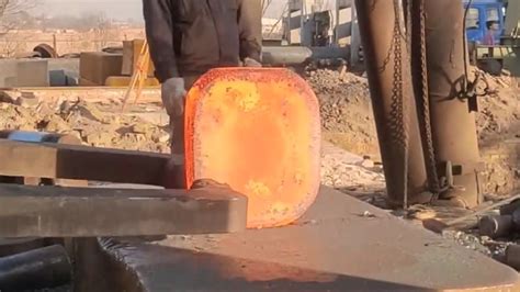 Forging A Cube Iron Block Into An Discus Youtube