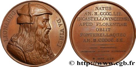 SÉRIE NUMISMATIQUE DES HOMMES ILLUSTRES Médaille Léonard de Vinci fme