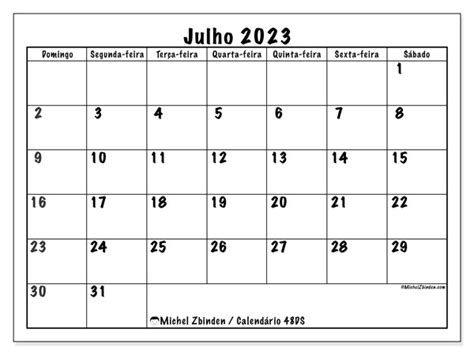 Calendário Julho 2023 48 Michel Zbinden Pt