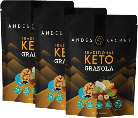 Andes Secret Keto Nut Granola Healthy Breakfast Cereal Low Carb Snack Food