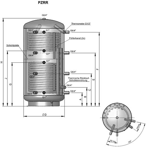 Austria Email Schicht Pufferspeicher Pzrr Register O Flansch