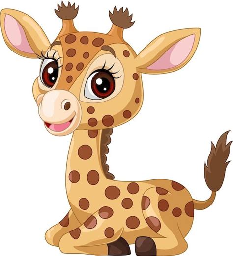 Premium Vector Cartoon Funny Little Giraffe Sitting In 2024 Funny