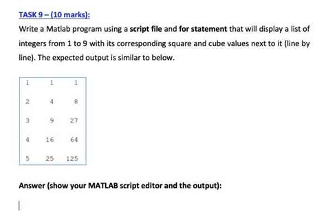 Solved Task Marks Write A Matlab Program Using A Chegg