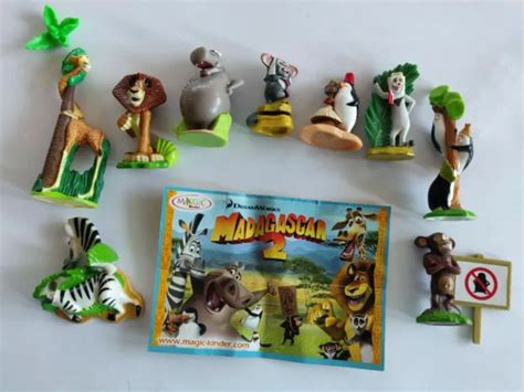 KINDER FERRERO SURPRISE DREAMWORKS MADAGASCAR SERIES 9x FIGURES CAKE ...