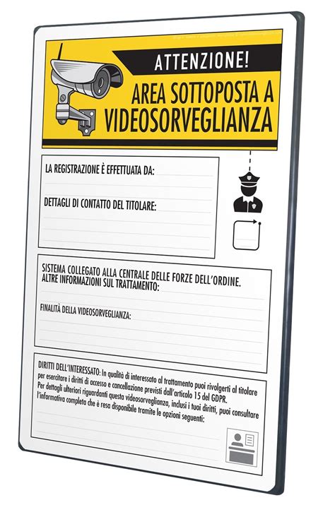 Segnaletica Di Videosorveglianza Verticale