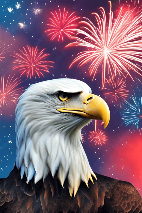 Majestic Eagle With Firework Display Creative Fabrica