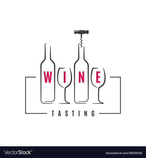 Wine Bottle With Wine Glass Logo On White Vector Image