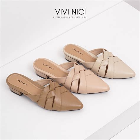 Jual Vivi Nici Tisya Sepatu Sandal Mules Wanita Hak Cm Shopee