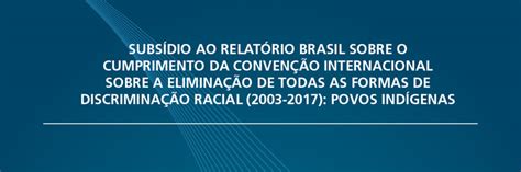 Subsídio Ao Relatório Brasil Sobre O Cumprimento Da Convenção