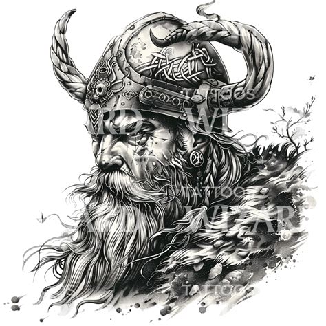 Son of Thor Fierce Viking Tattoo Design – Tattoos Wizard Designs