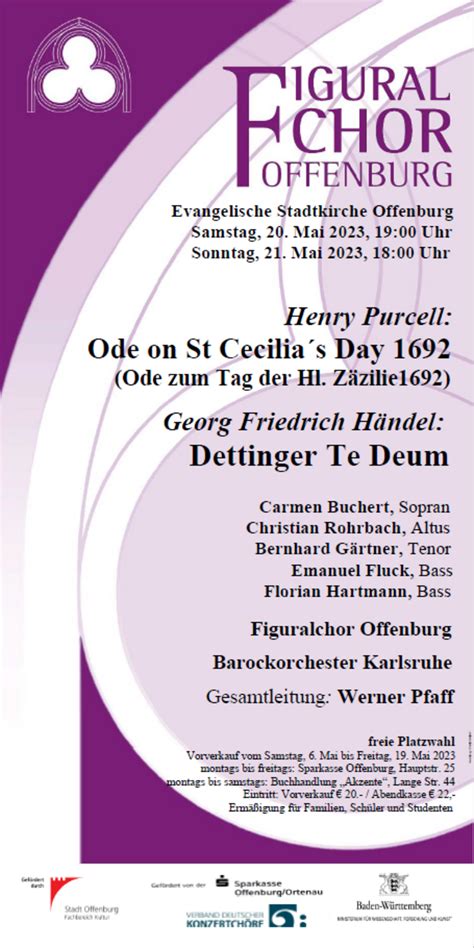 Figuralchor Offenburg Henry Purcell Ode On St Cecilias Day