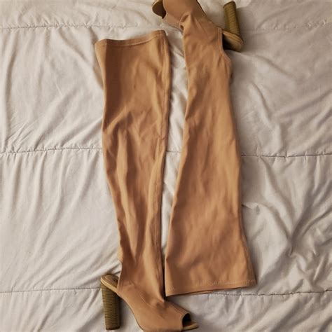 Forever Shoes Nude Open Toe Boots Poshmark