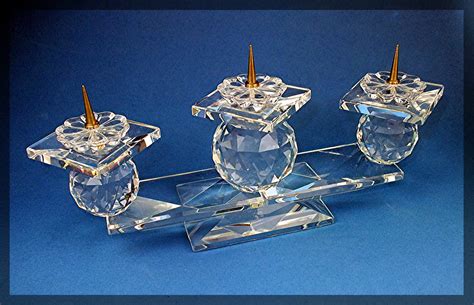 Swarovski Crystal Triple Candle Holder Pin Style