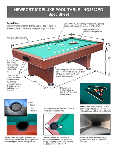 Madison 8-ft Deluxe Non-Slate Pool Table - Pool Warehouse