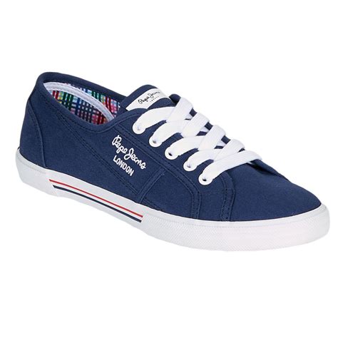 Aberlady Ecobass Chaussure Femme PEPE JEANS BLEU Pas Cher Baskets