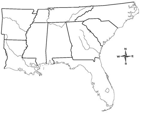 South Us Region Map Blank Save Results For Blank Map Southeast Throughout Southeast States Map ...