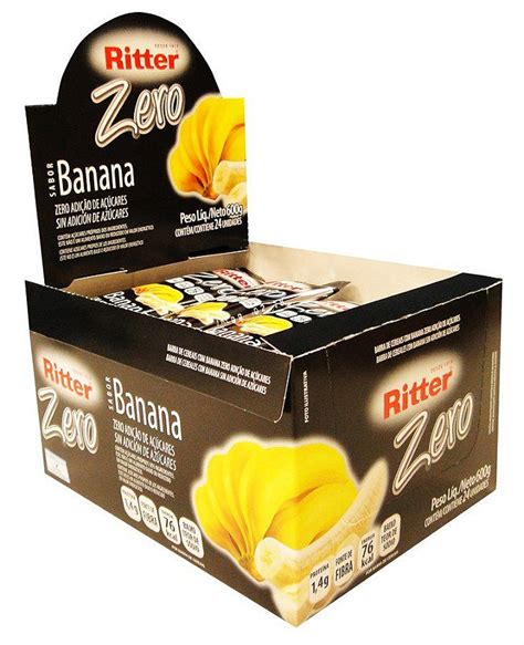 Barra de Cereal de Banana Zero Açúcar Display c 24 un Ritter Alimentos