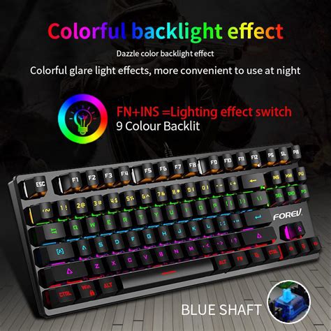 Forev FV Q302 Full Mechanical Gaming Metal Keyboard Rainbow Backlight