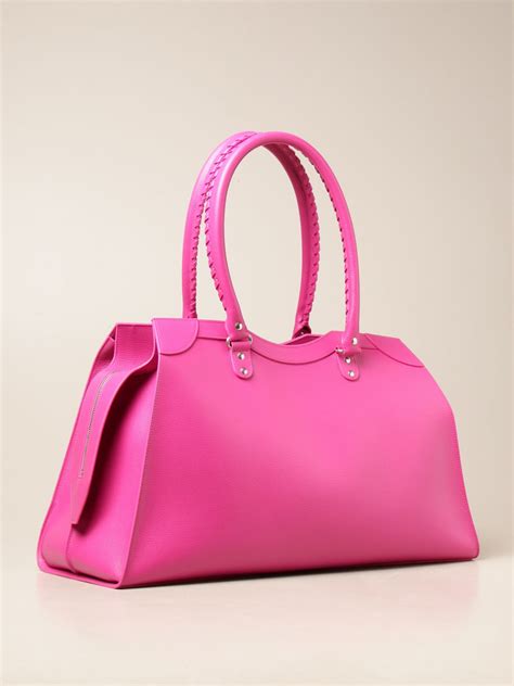 Balenciaga Borsa Neo Classic City L In Pelle Martellata Fuxia Borsa A Mano Balenciaga