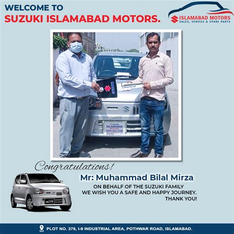 congratulations  suzuki islamabad motors