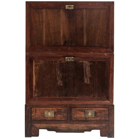 Chinese Cabinet with Two Doors and Two Drawers For Sale at 1stdibs