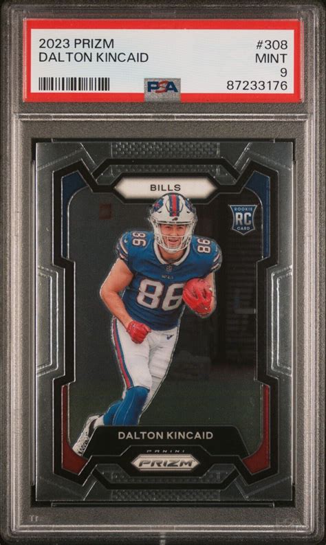 2023 Panini Prizm Football Dalton Kincaid Rookie Card RC 308 PSA 9