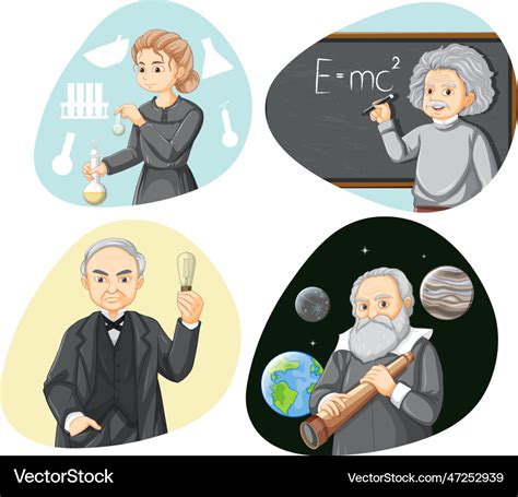 Set of famous person in science Royalty Free Vector Image