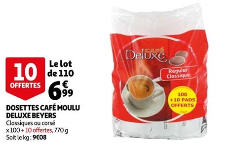 Promo Deluxe Dosettes Caf Moulu Beyers Chez Auchan