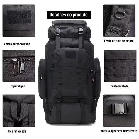 Mochila Tática de Viagem Cargueira Impermeável 80 Litros LOJA WWART