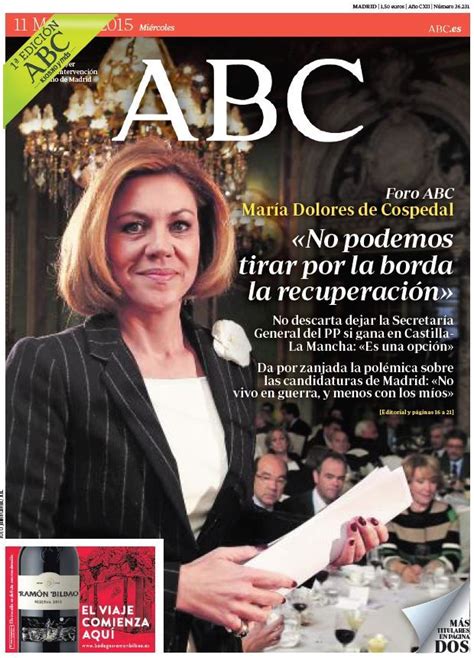 La portada de ABC del miércoles 11 de marzo