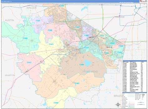 Fort Bend County Zip Code Map