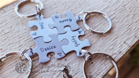 Puzzle Piece Keychain Unique Personalized T For Friendsbf Etsy