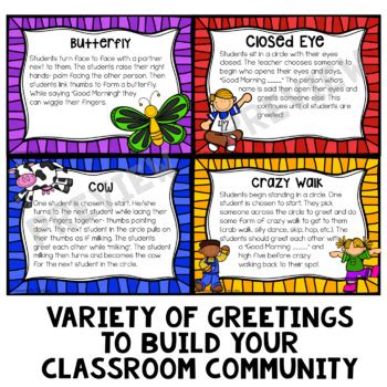 Morning Meeting Greetings Cards by Lessons By The Lake | TPT