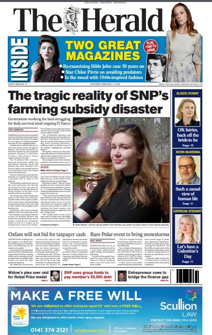 Heraldscotland On Twitter Saturdays Front Page Of The Herald