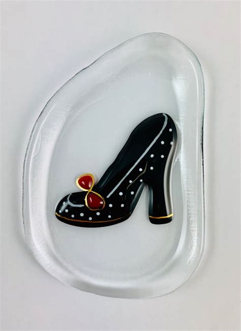 High Heel Shoe Fused Glass Tea Bag Catcher Dish Etsy