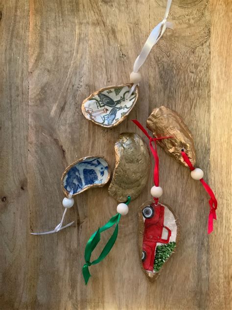 Hand Painted Oyster Shell Ornaments And Trinket Dishes Etsy