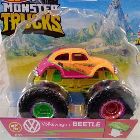 Hot Wheels Monster Trucks Volkswagen Beetle Fusca Shopee Brasil