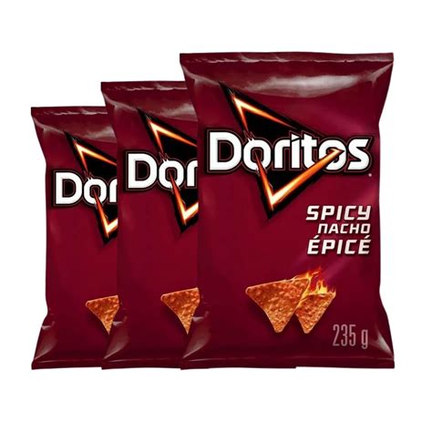 Doritos Spicy Nacho Tortilla Chips 235 G8 3 Oz Paquete De 3 Enviados