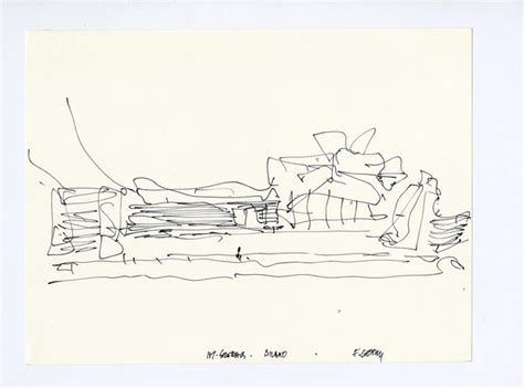 Frank Gehry Guggenheim Museum Bilbao Design Sketch Of The Riverfront