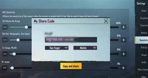 Best Bgmi Sensitivity Code No Recoil V Best Sensitivity Codes For