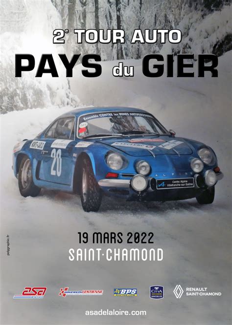 Affiche Tour Auto Asa Loire Rallye Pays Du Gier Team