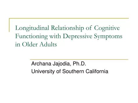 PPT Longitudinal Relationship Of Cognitive Functioning With