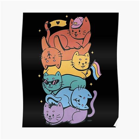 Lgbtq Cats Poster For Sale By MomoPeachTi Redbubble